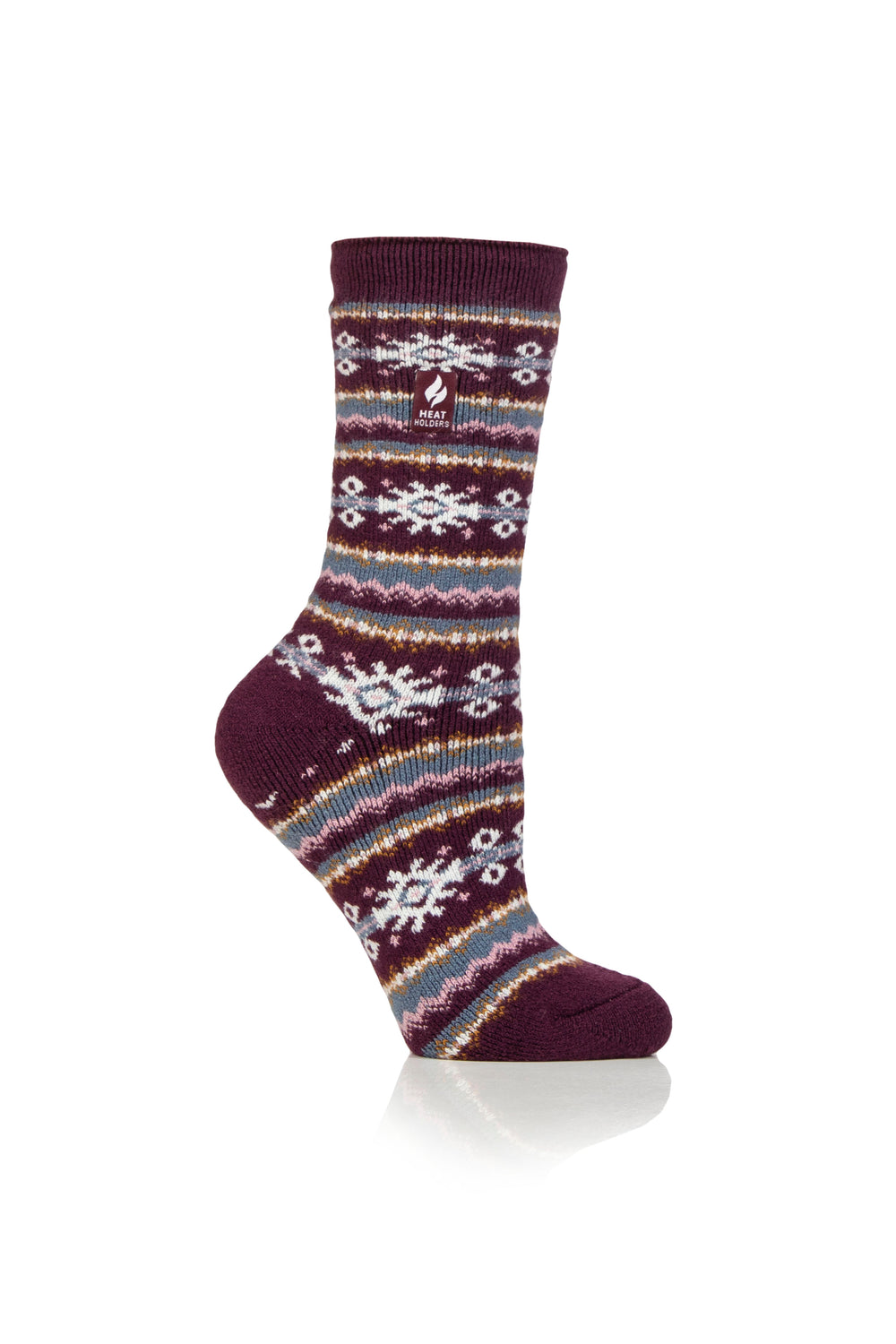 Ladies Lite Nordic Thermal Socks - Cabernet & Rose Blush