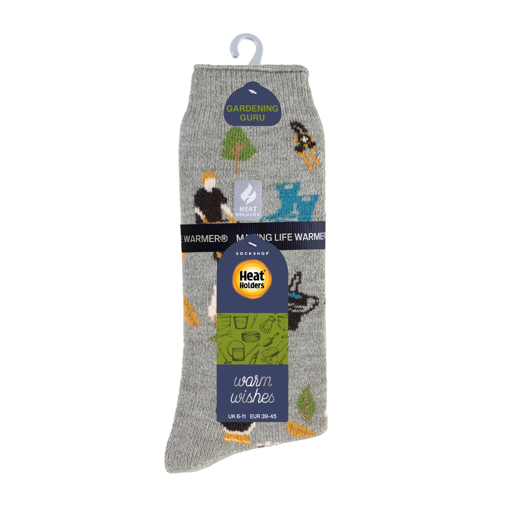 Mens Lite Warm Wishes Hobby Socks - Gardening Guru