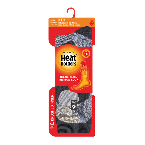 Mens Lite Bedrock Socks - Charcoal Pattern