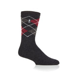 Mens Lite Lyon Argyle Socks - Charcoal