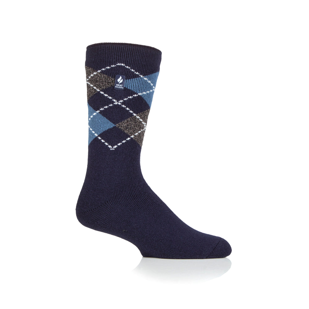 Mens Lite Lyon Argyle Socks - Navy