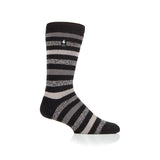 Mens Lite Split Medium Stripe Socks - Black