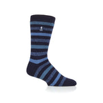 Mens Lite Split Medium Stripe Socks - Navy