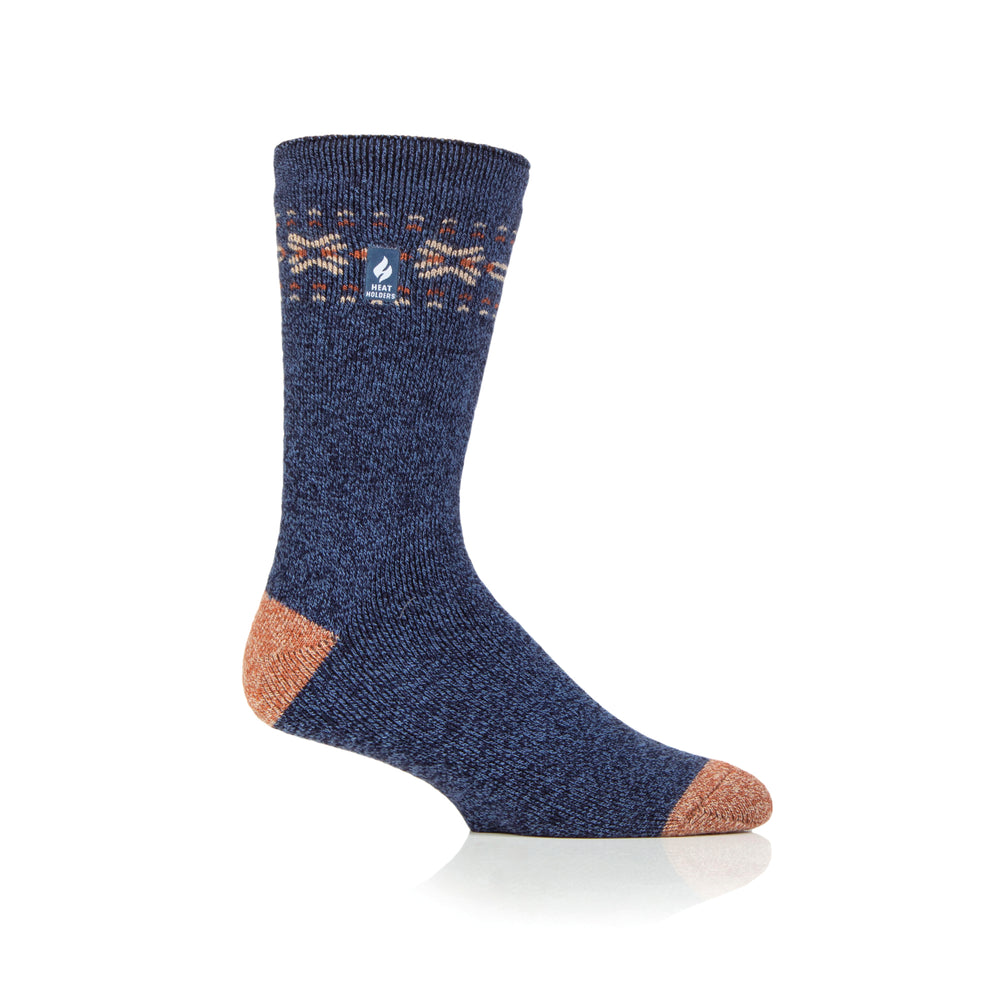 Mens Lite Matterhorn Fairisle Socks - Denim Twist