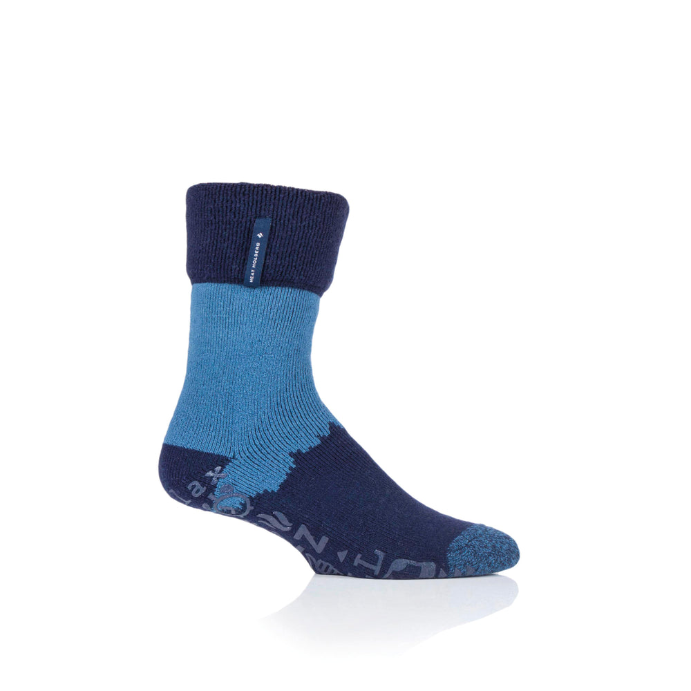 Mens Lite Robin Lounge Socks with Turnover Top - Navy