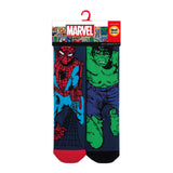 Mens Lite Licensed Character Socks - Marvel Spiderman & The Hulk