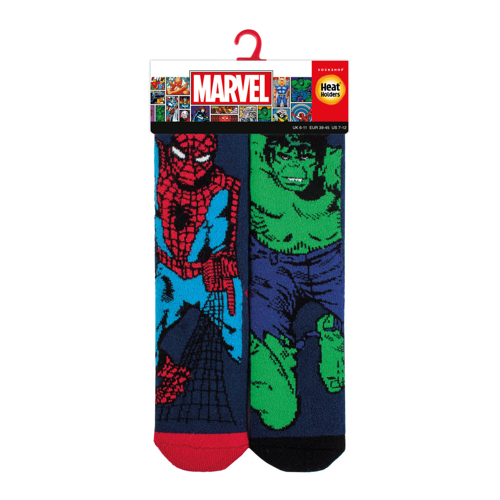 Mens Lite Licensed Character Socks - Marvel Spiderman & The Hulk – Heat  Holders