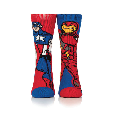 Mens Lite Licensed Character Socks - Marvel Iron Man & Captain America