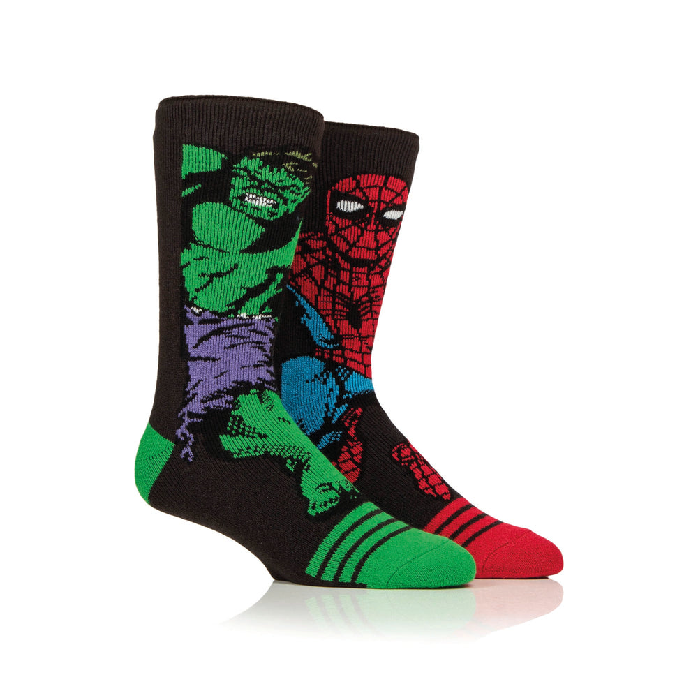 Mens Lite Licensed Character Socks - The Hulk & Spiderman