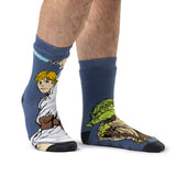 Mens Dual Layer Star Wars Slipper Socks - Yoda & Luke
