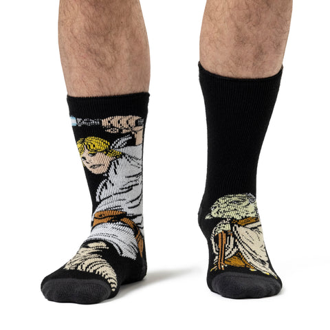 Mens Lite Licensed Character Socks - Star Wars Luke & Yoda