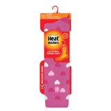 Ladies Lite Mahonia Long Socks - Pink Hearts