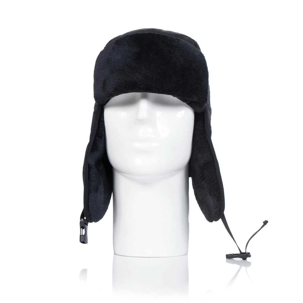 Mens Water Resistant Aviator Hat - Black