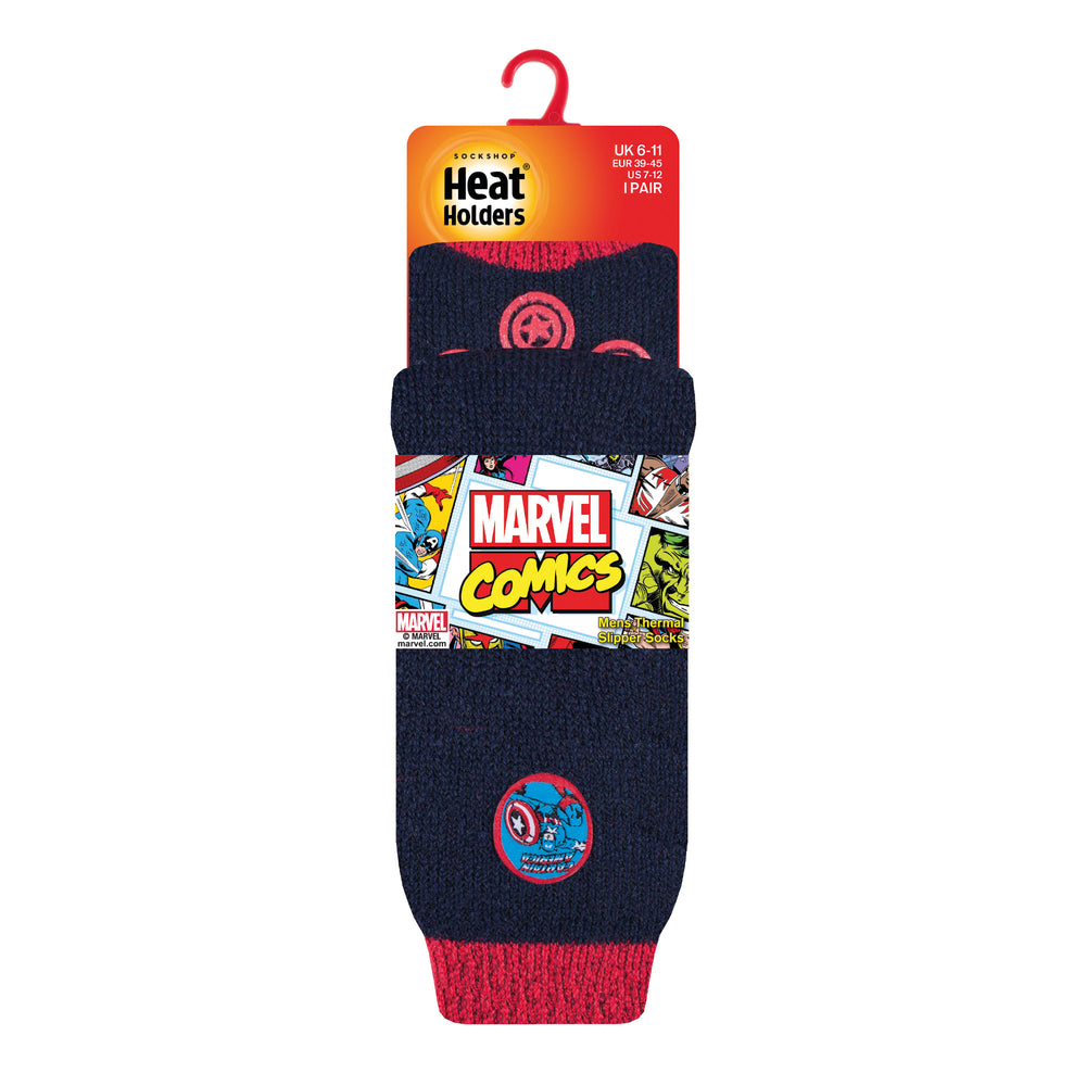 Mens Original Character Slipper Socks - Captain America