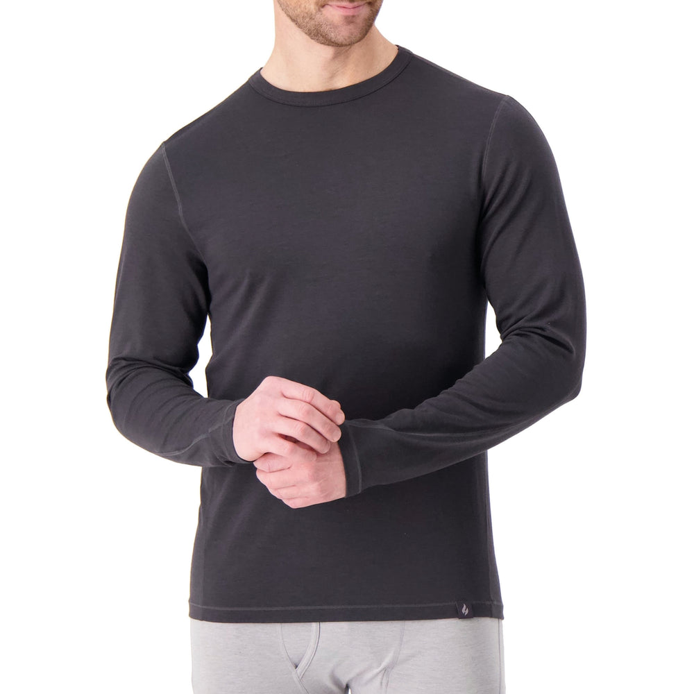 Mens Cedrick Ceramic Thermal Long Sleeve Top - Charcoal