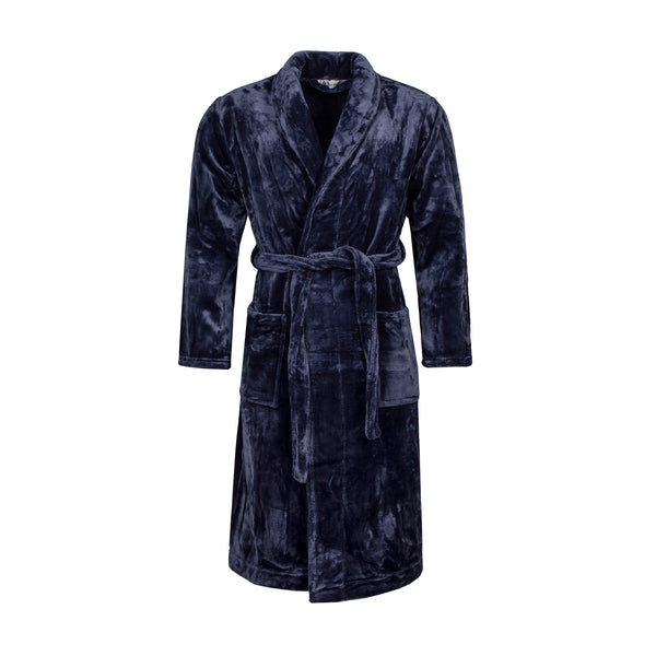 Mens Thermal Dressing Gown - Navy