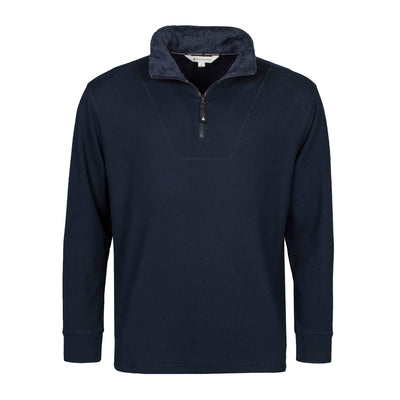 Mens Quarter Zip Thermal Lounge Top - Navy