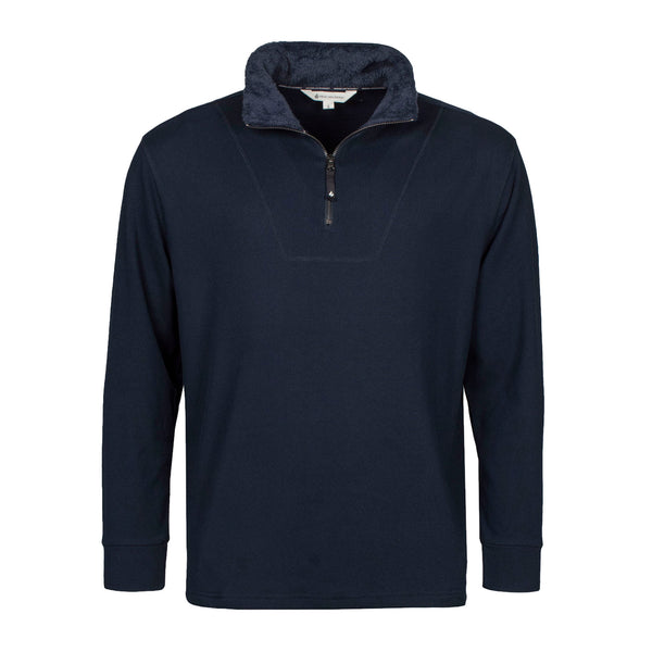 Mens Quarter Zip Thermal Lounge Top - Navy