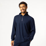 Mens Quarter Zip Thermal Lounge Top - Navy