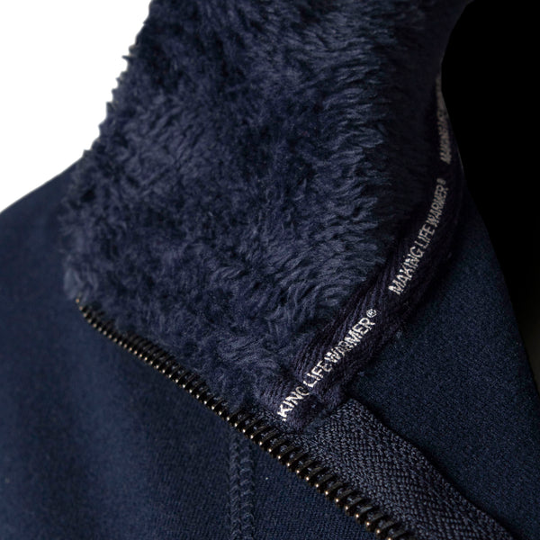 Mens Quarter Zip Thermal Lounge Top - Navy