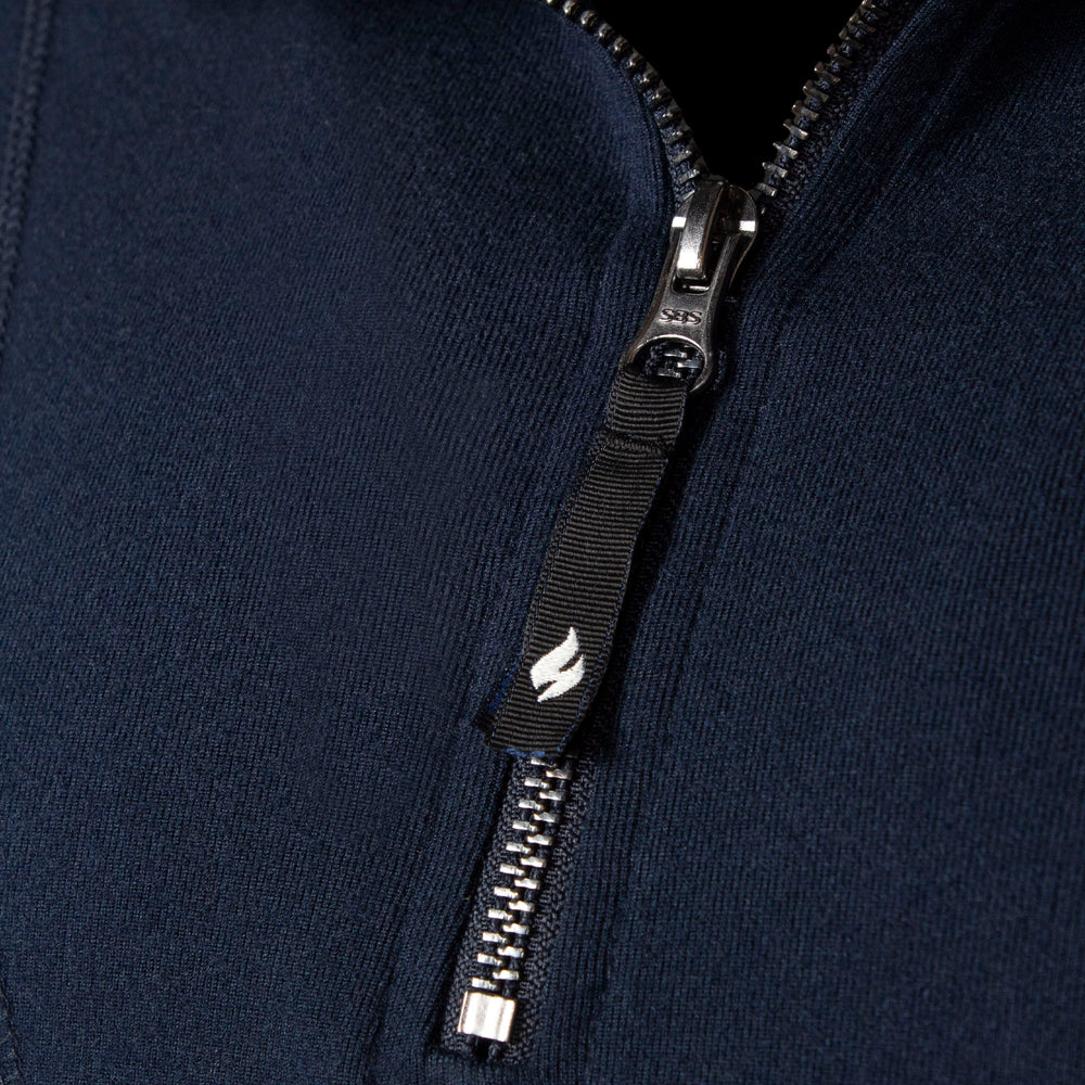 Mens Quarter Zip Thermal Lounge Top - Navy