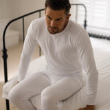 Mens Thermal Long Sleeve Vest - White