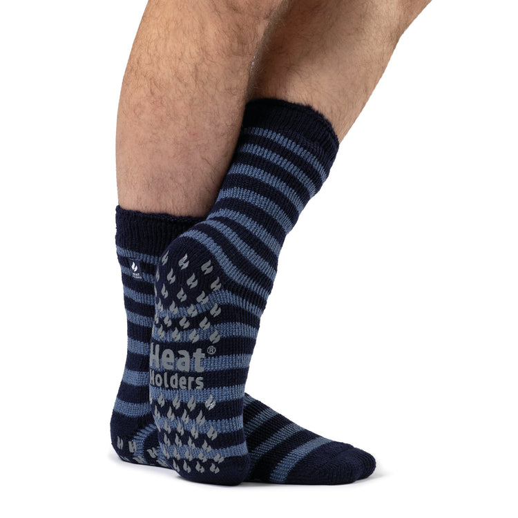 Mens Original Thermal Slipper Socks - Navy Stripe