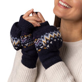 Ladies Heather Converter Mittens - Navy