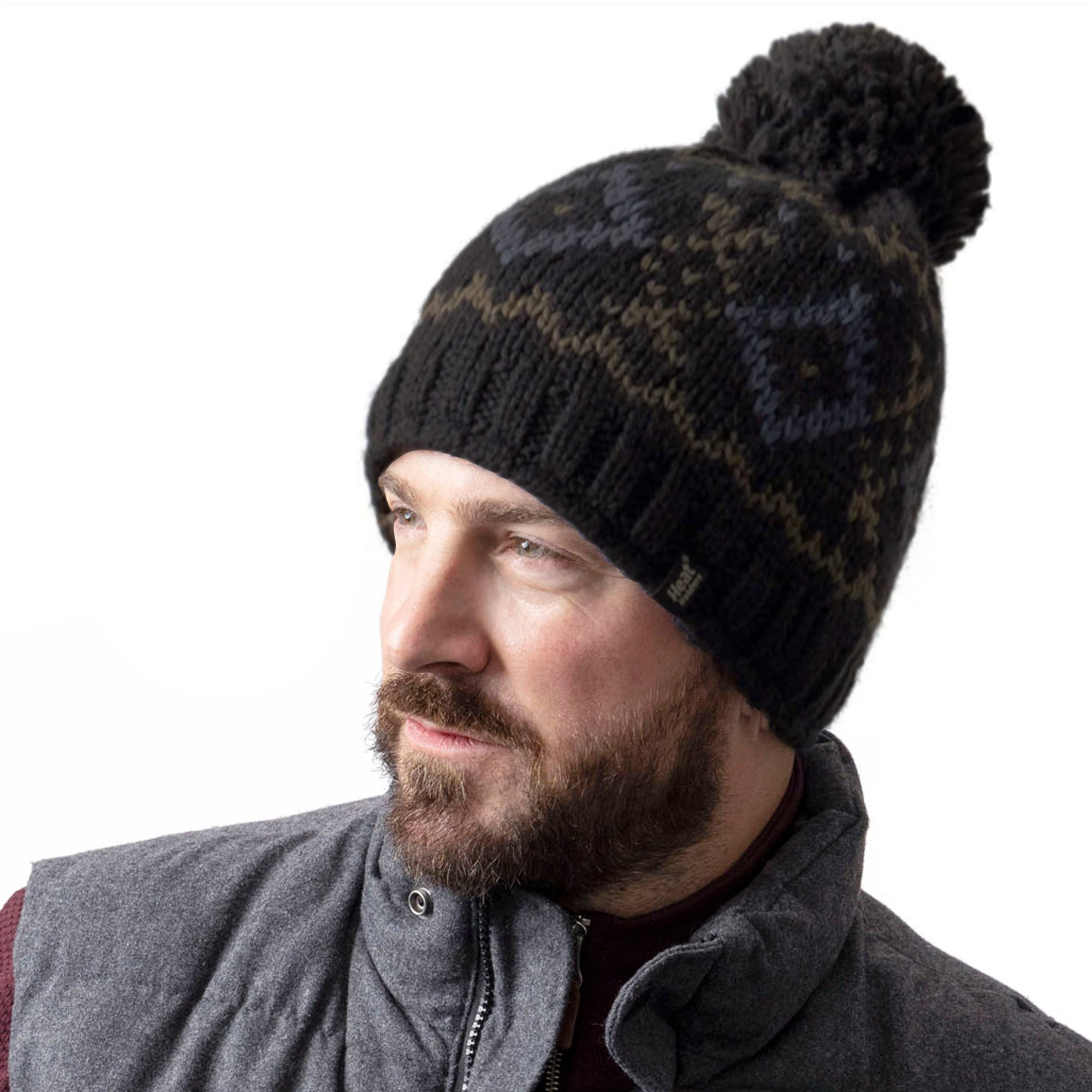 Navy mens bobble hat deals