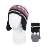 Kids Nordic Dream Cosy Ears Hat & Mittens - Black