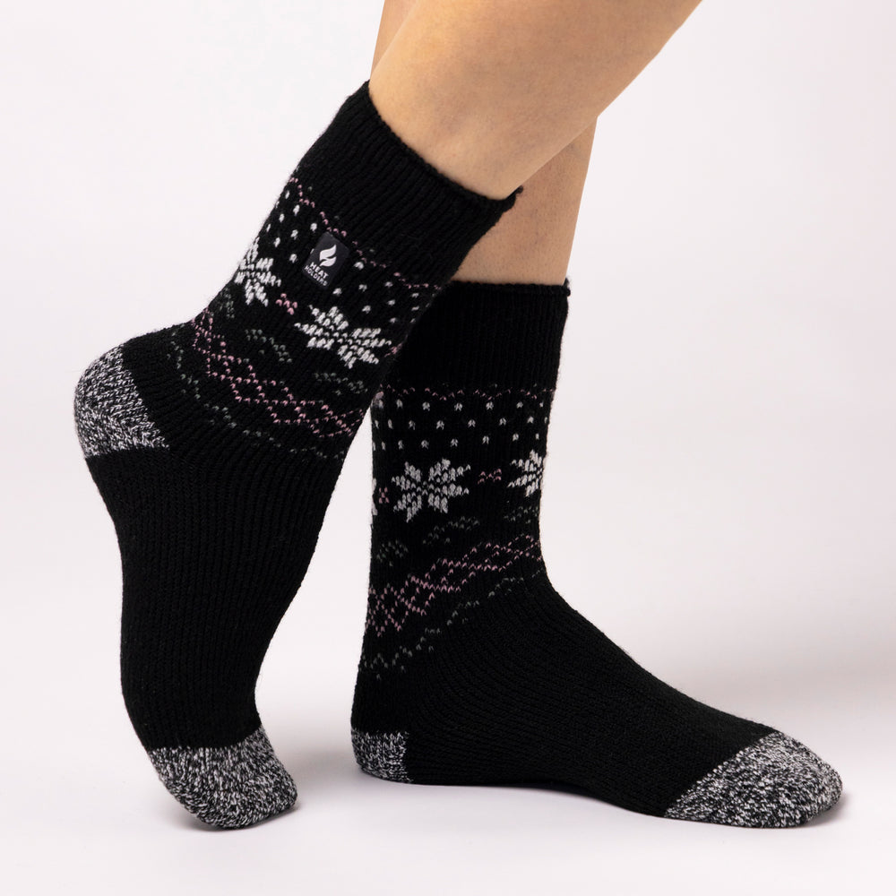 Ladies Original Jacquard Socks - Black Fairisle