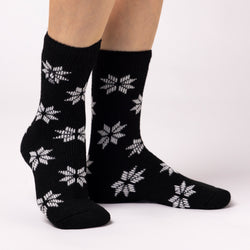 Ladies Original Jacquard Socks - Black Snowflake