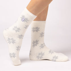 Ladies Original Jacquard Socks - Cream Snowflake