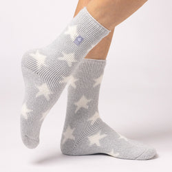 Ladies Original Jacquard Socks - Grey Stars