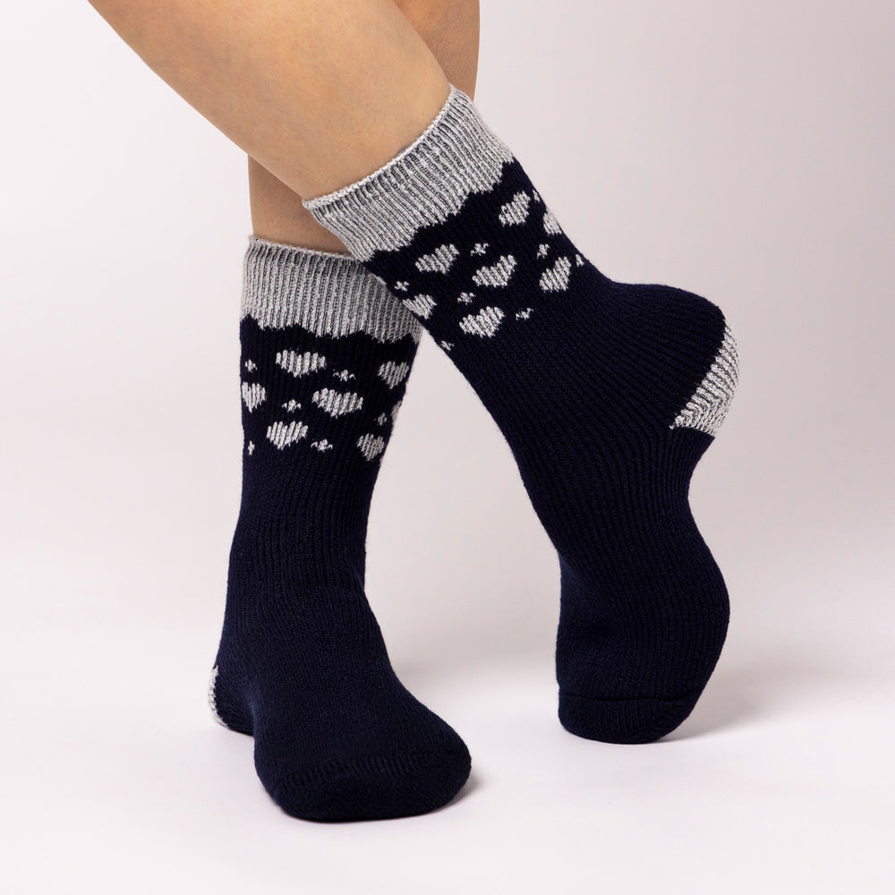 Ladies Original Jacquard Socks - Navy Hearts