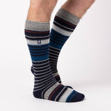 Mens Original Extra Long Ski & Snow Sports Socks - Navy & Mid Grey