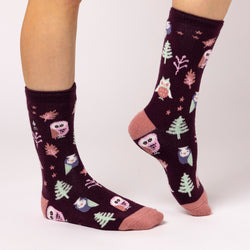 Ladies Lite Jacquard Socks - Owl Haven