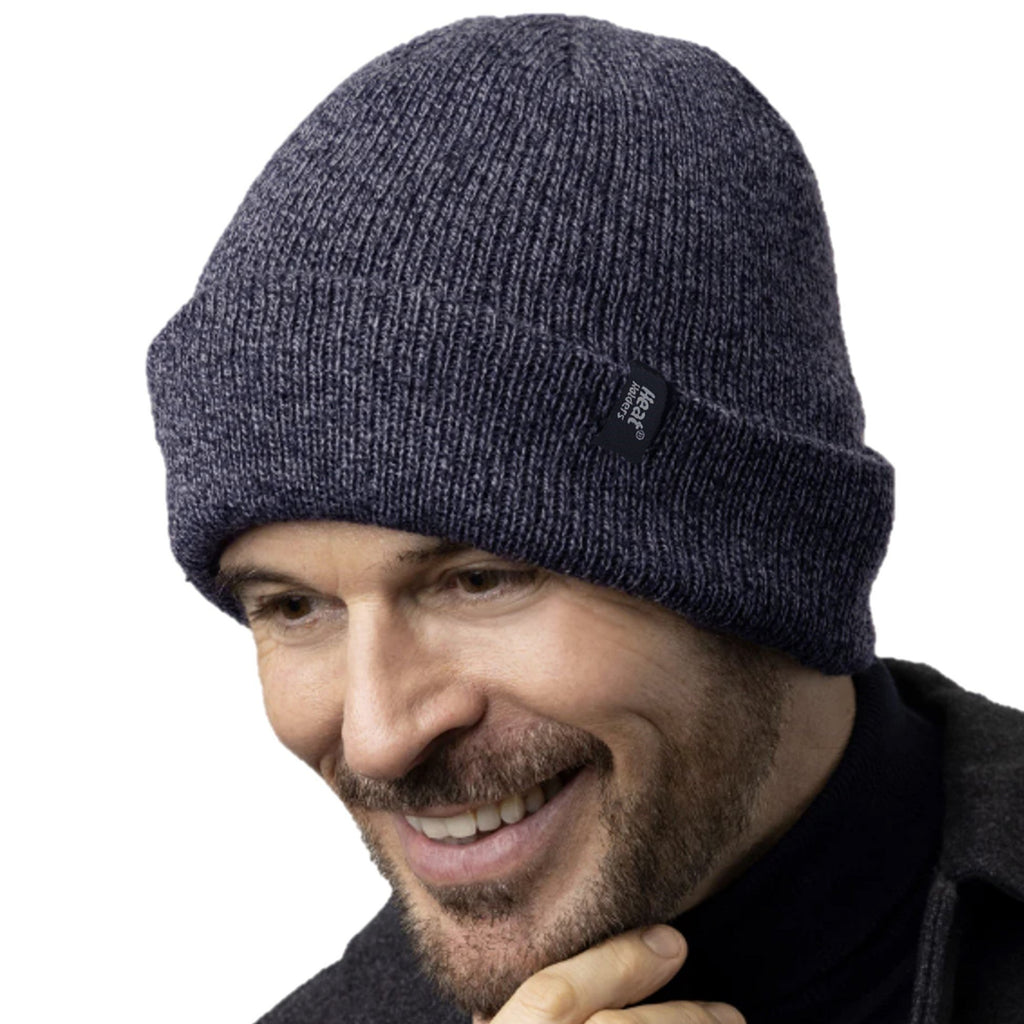 Mens Turnover Cuff Hat Navy Twist – Heat Holders