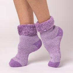 Ladies Original Queenstown Lounge Socks with Turnover Top - Dark Lilac