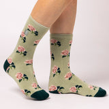 Ladies RHS Lite Socks - Roses Sage