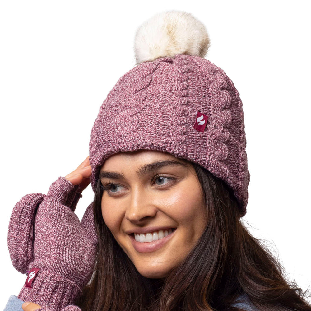 Ladies Original Pom Pom Hat - Rose