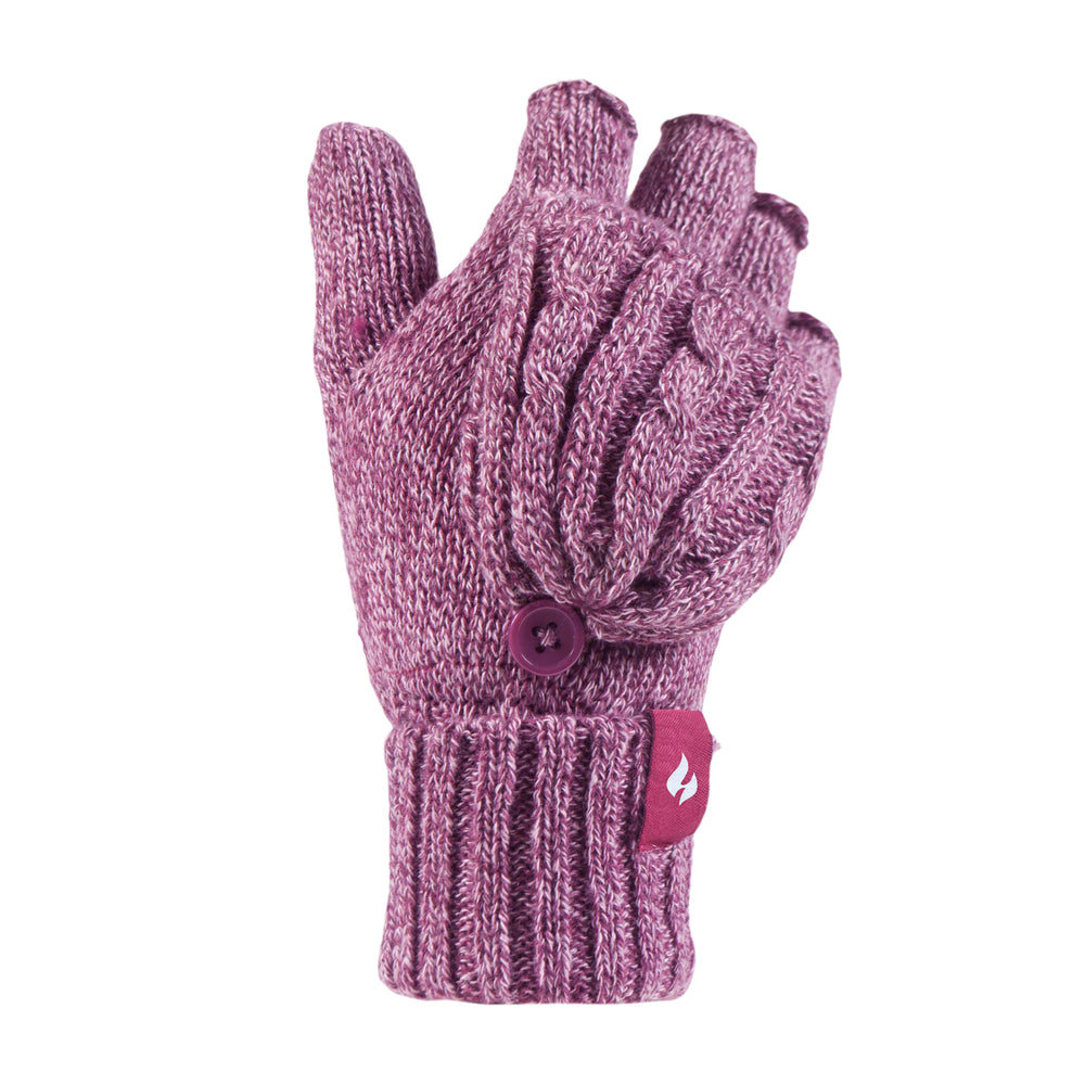 Ladies Thermal Converter Mittens - Rose