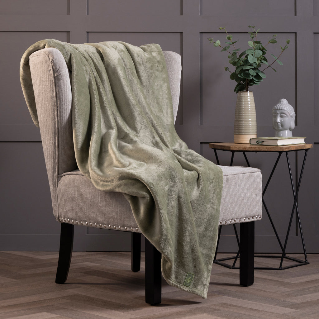 Luxury Fleece Thermal Blanket/Throw Sage – Heat Holders