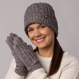 Special Offer Ladies Thermal Gloves & Turn Over Hat - Fawn Twist