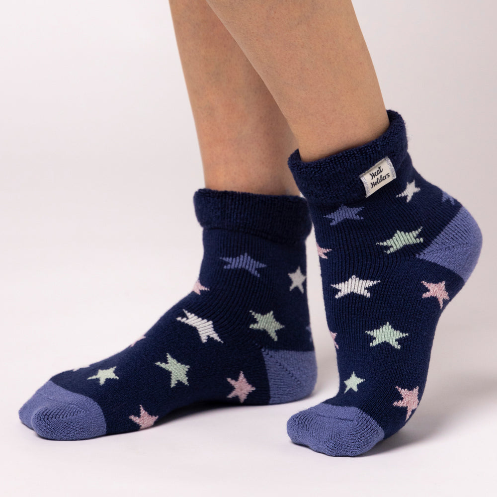 Ladies Lite Jacquard Sleep Socks with Turnover Top - Maisie Stars