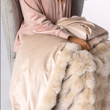 Faux Fur Luxury Thermal Blanket 140cm x 160cm - Natural