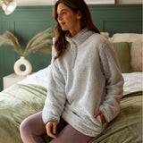 Ladies Quarter Zip Fleece Sweatshirt - Grey