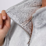 Ladies Quarter Zip Fleece Sweatshirt - Grey