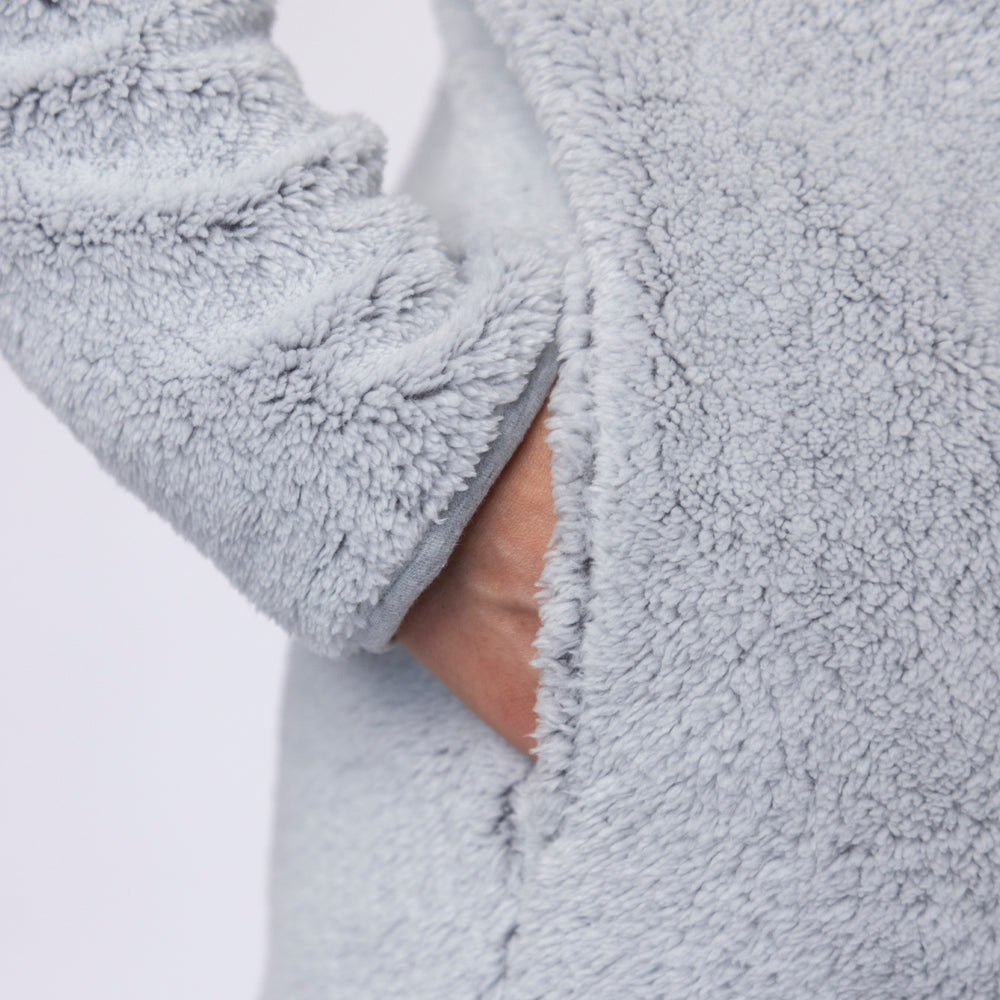Ladies Quarter Zip Fleece Sweatshirt - Grey