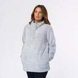 Ladies Quarter Zip Fleece Sweatshirt - Grey